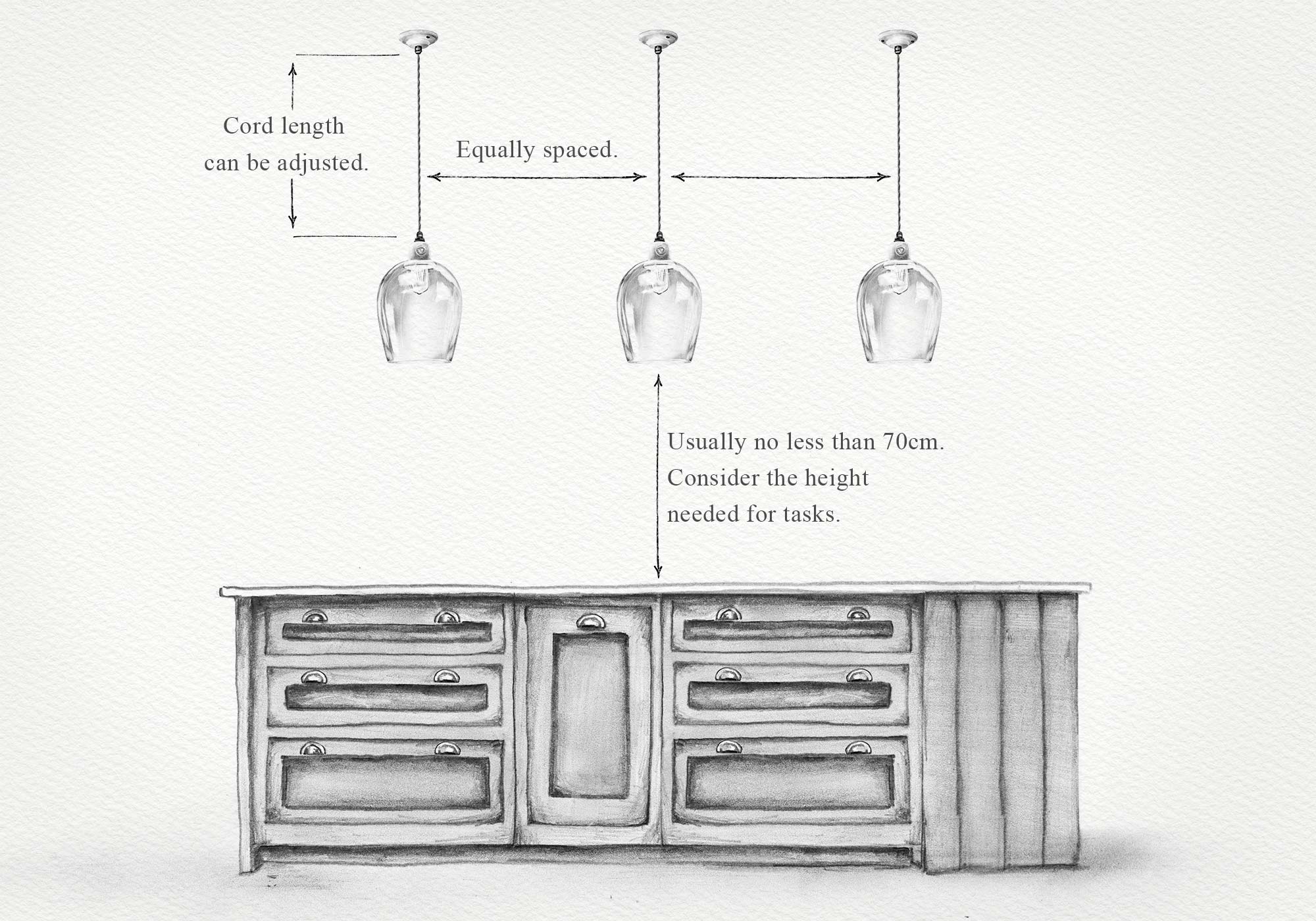 glass pendants kitchen