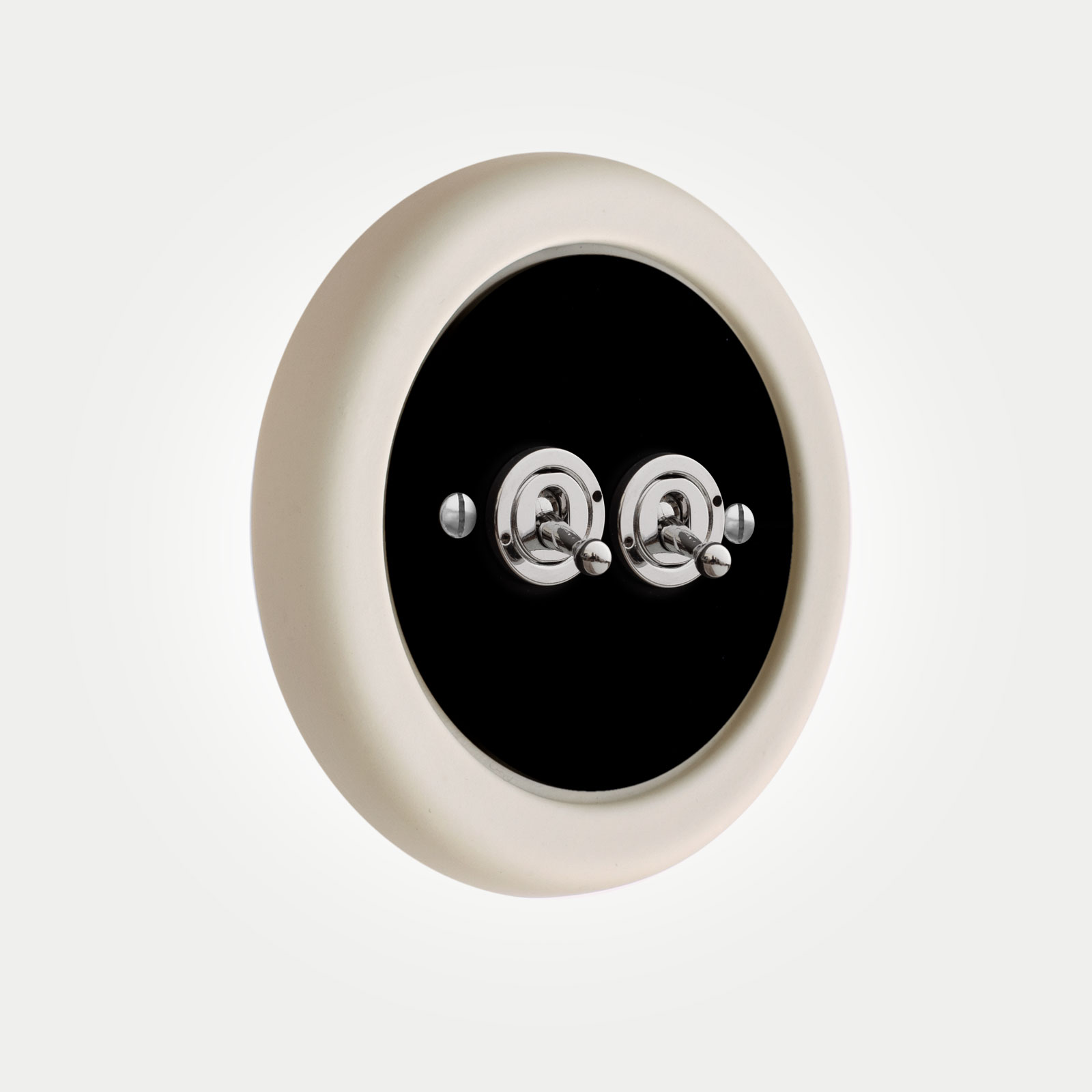 2-Gang-Black-Chrome-Modern-Switch Dimmable LED Globe Light Bulb