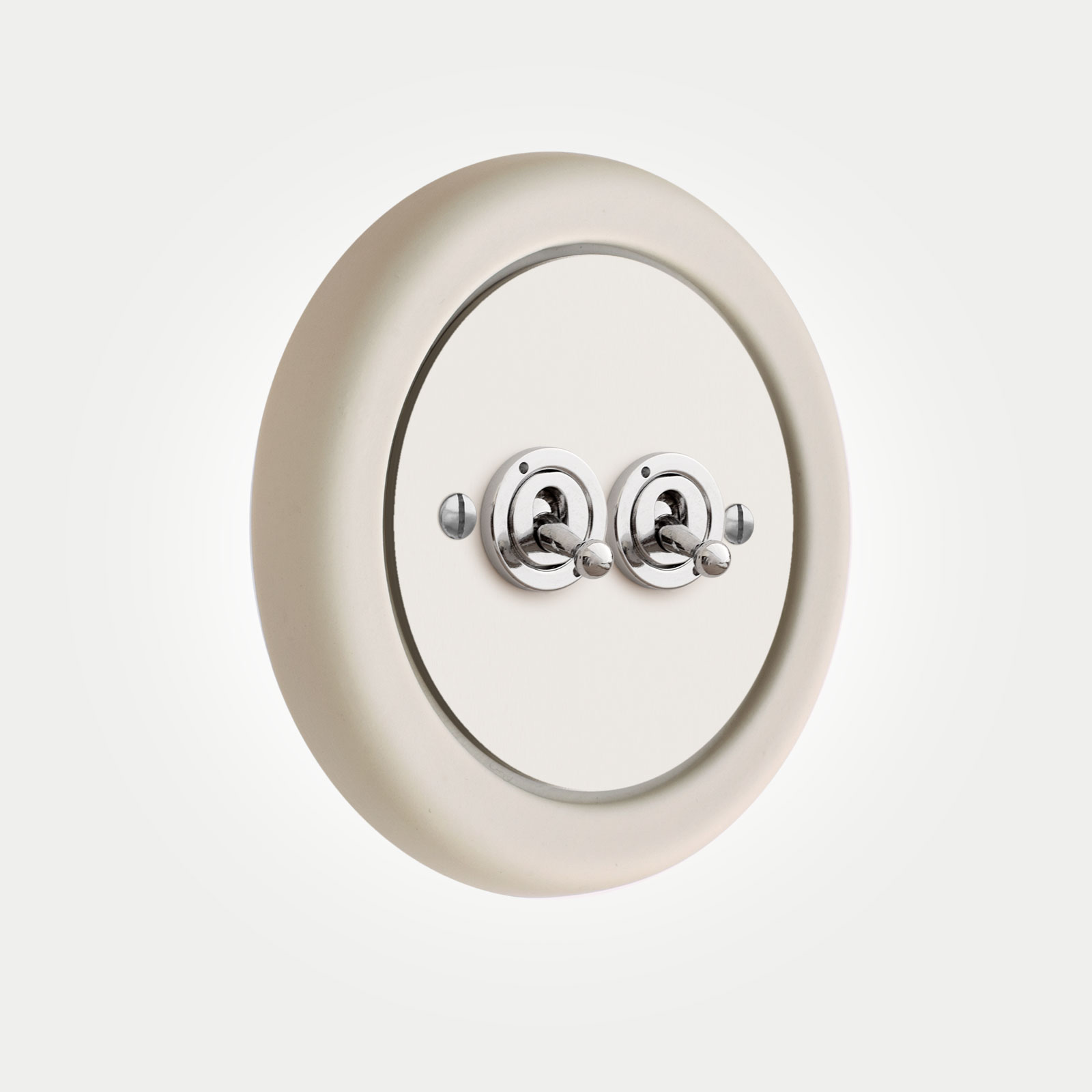 2-Gang-White-Chrome-Heritage-Switch Dimmable LED Globe Light Bulb